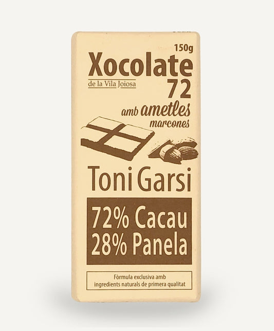CHOCOLATE CON ALMENDRAS - 72% CACAO. La combinación perfecta